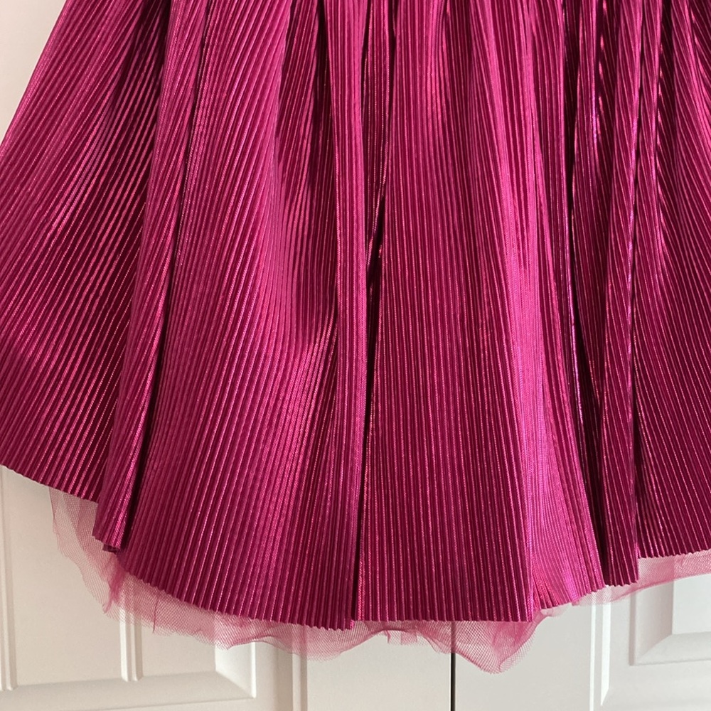 Bronx & Banco NWT Womens Florence Fuchsia Mini Dress Gold Zipper Tulle Size 8 US - Picture 5 of 16